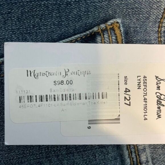 Sam Edelman The Kitten Jeans Blue Mid Rise Skinny Ankle Medium Wash Denim 27 - Picture 11 of 14
